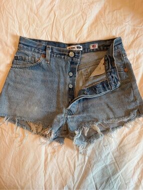 Re/Done X Levi's Light Blue Denim Cutoff Shorts Size 24